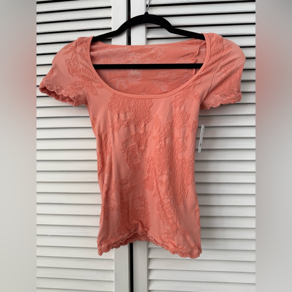 Free People Coral Lace Women's Top